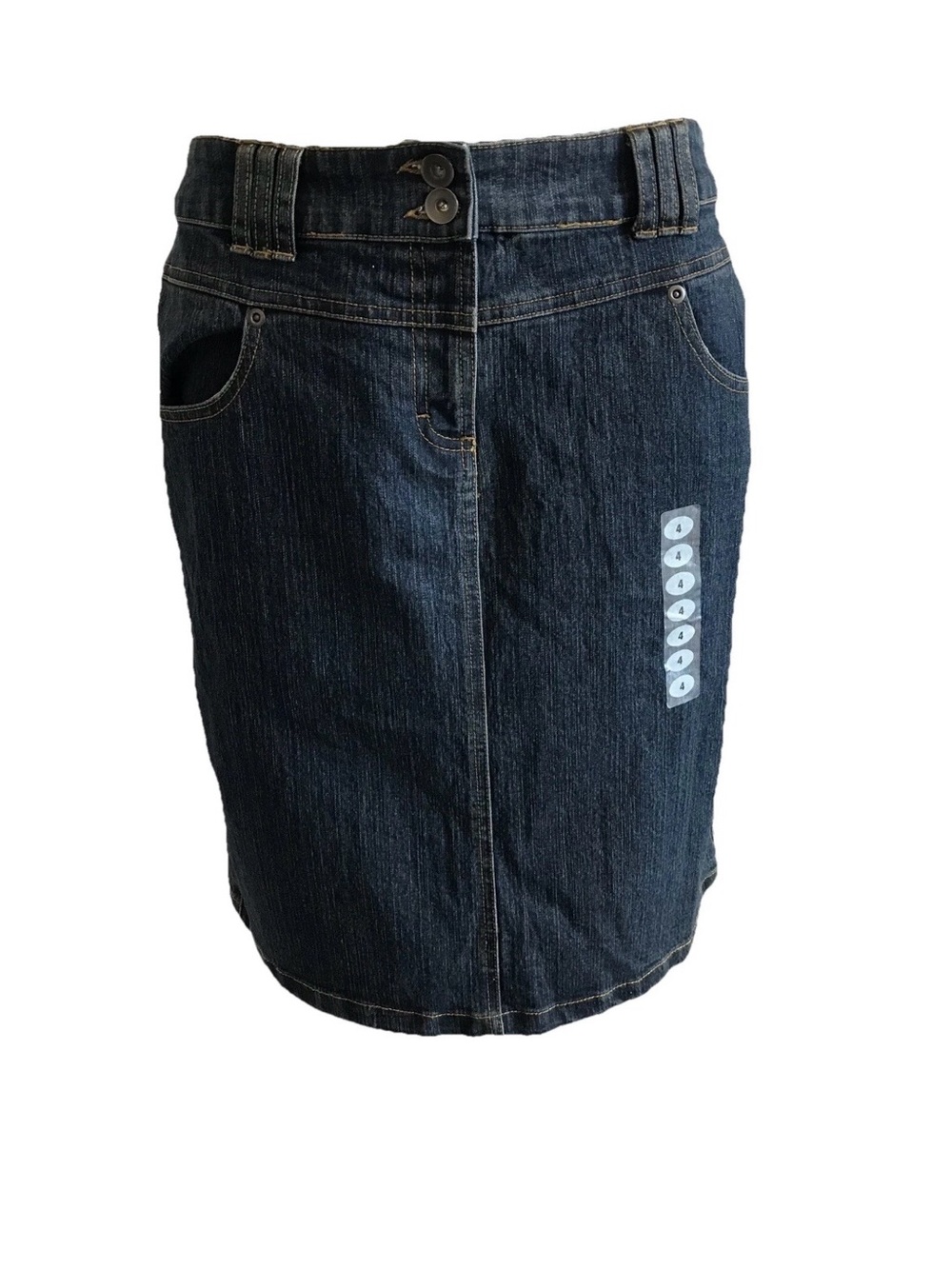 Austin Clothing Co Womans Denim A-Line Skirt SIZE 4 Blue Jean Stretch Pocket NWT